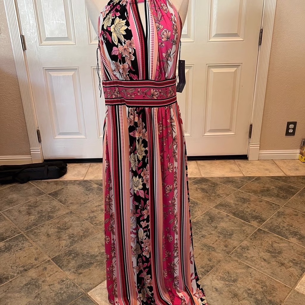 NWT London Times Zig Zag Maxi Dress Sz 8
